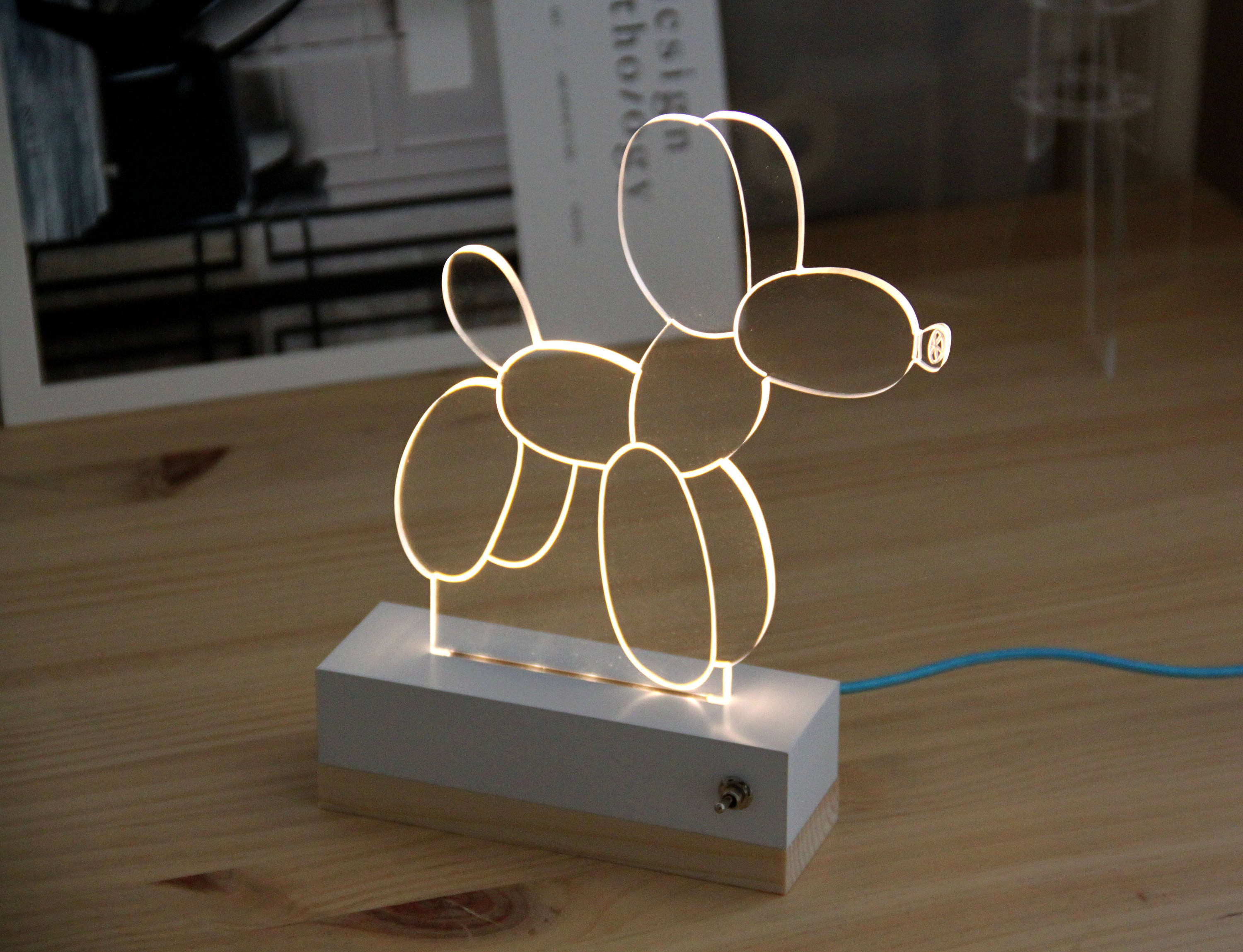 Dog Balloon Veilleuse//Lampe 3D//Chien Ballon//Idée Cadeaux//Usb//Led