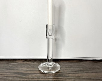 MCM Mid-Century Modern Clear Candlestick