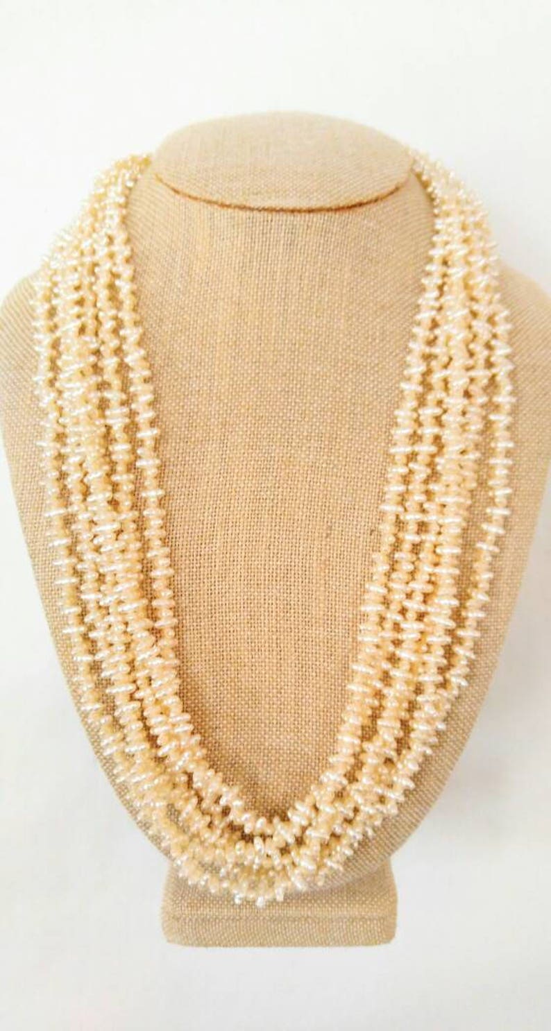 MULTI STRAND Vintage Faux Seed Pearl NecklaceWear Twisted or Etsy