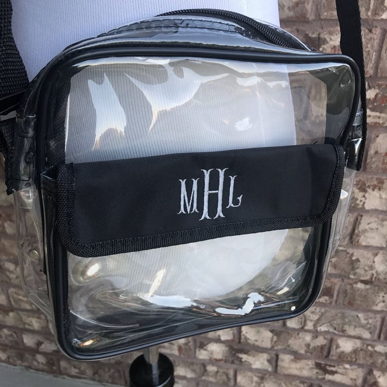 Monogrammed Clear Stadium Bag Monogrammed Cross Body Clear Etsy