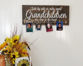 Grandchildren Frame, Picture Board, Great Grandmother Gift, Grandchildren Sign, Clip Board, New Grandparent Gift, Gift for Mom, Christmas