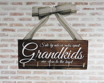 Grandkids Sign, Long Distance Gift, Grandmother Gift, Grandchildren Sign, Grandparent Gift, Mother's Day Gift, Wood Picture Frame