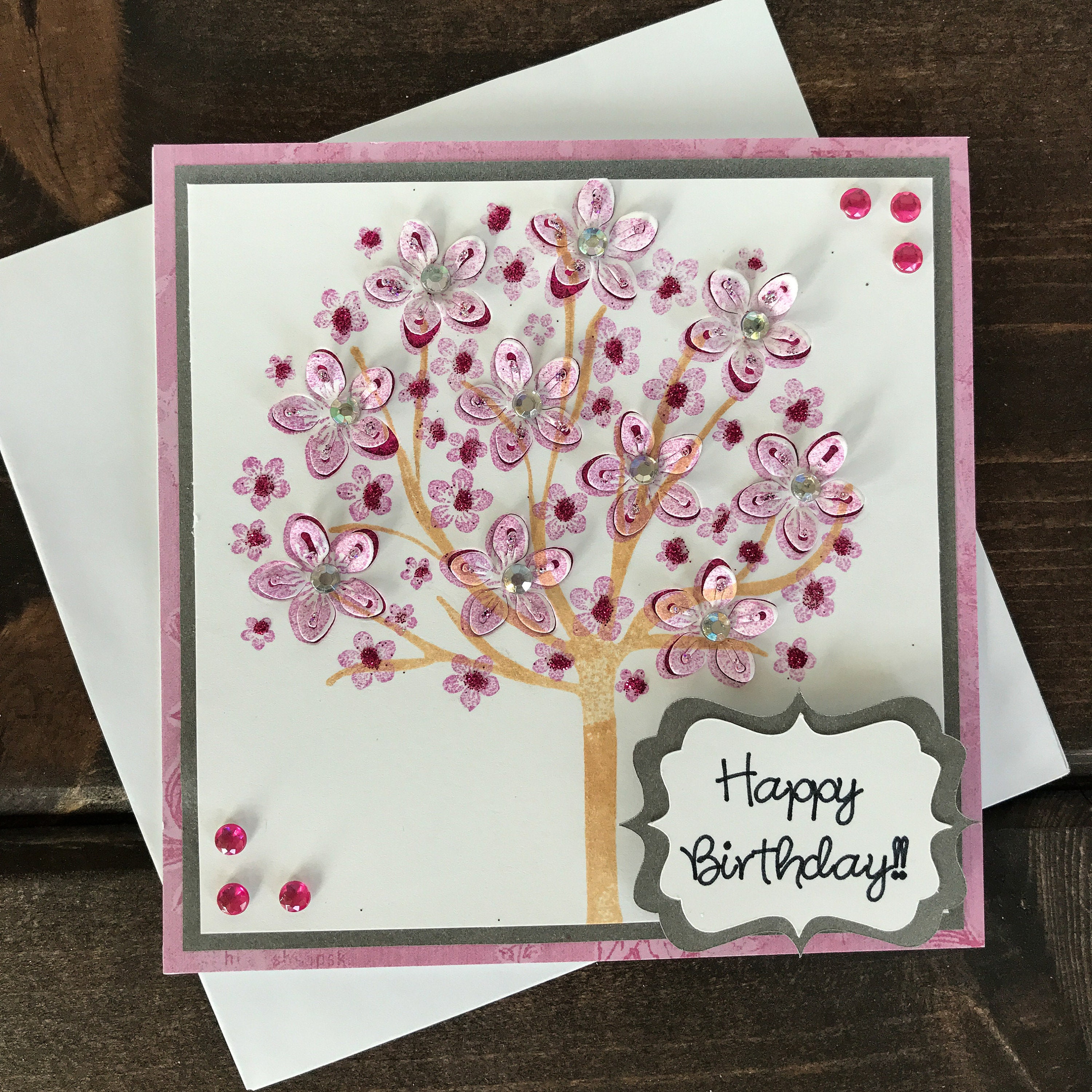 beautiful happy birthday card handmade card card for her etsy beautiful happy birthday card