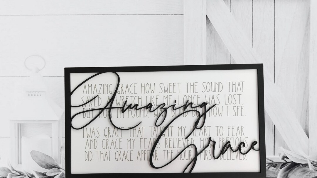 Amazing Grace Wall Art for Livingroom, Framed Art, 3D Wall Art, Wood
