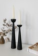 Victoria Black Ash set of 2 Handturned Minimalist Wood Candlestick Candle holder Mid-century Scandinavian Slow design Hygge Simple 