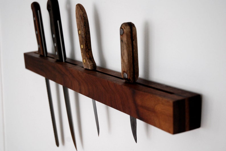 Black Walnut Knife Rack Knife holder Wood Knife Organizer Etsy