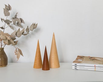 Ensemble de 3 décorations de Noël scandinaves pour sapin de Noël moderne en bois minimaliste Cheminée de Noël de Noël scandinave