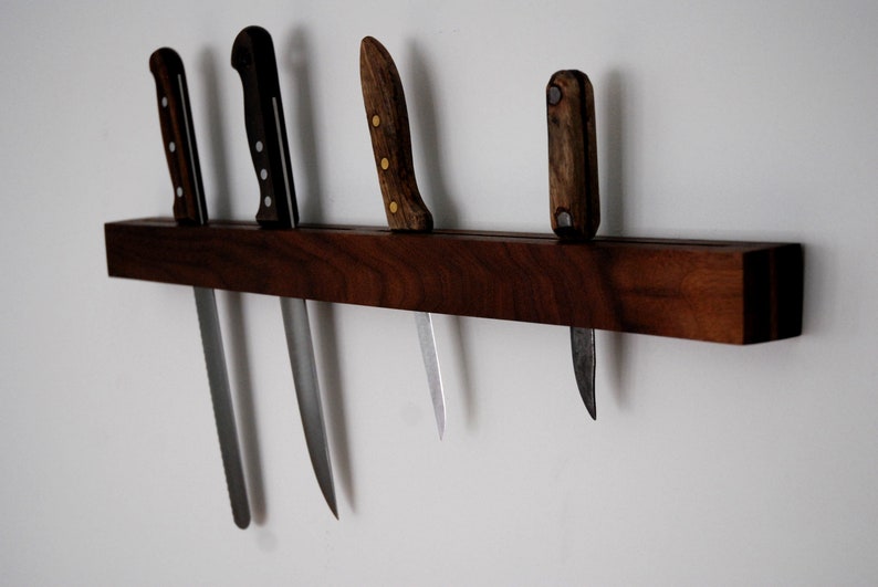 Black Walnut Knife Rack Knife holder Wood Knife Organizer Etsy