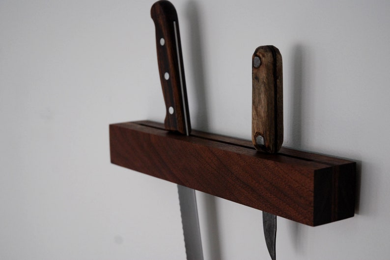 Black Walnut Knife Rack Knife holder Wood Knife Organizer Etsy