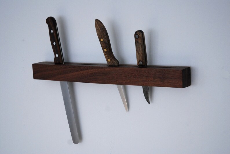 Black Walnut Knife Rack Knife holder Wood Knife Organizer Etsy