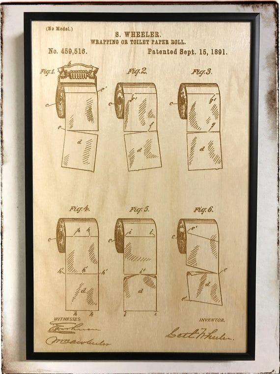 Toilet Paper Roll 1891 - Patent Art Print - Blueprint