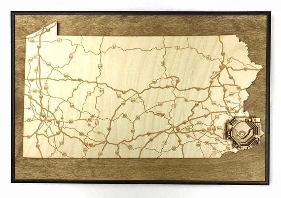 Stadium State Shape Pennsylvania Philadelphia Citizens Etsy