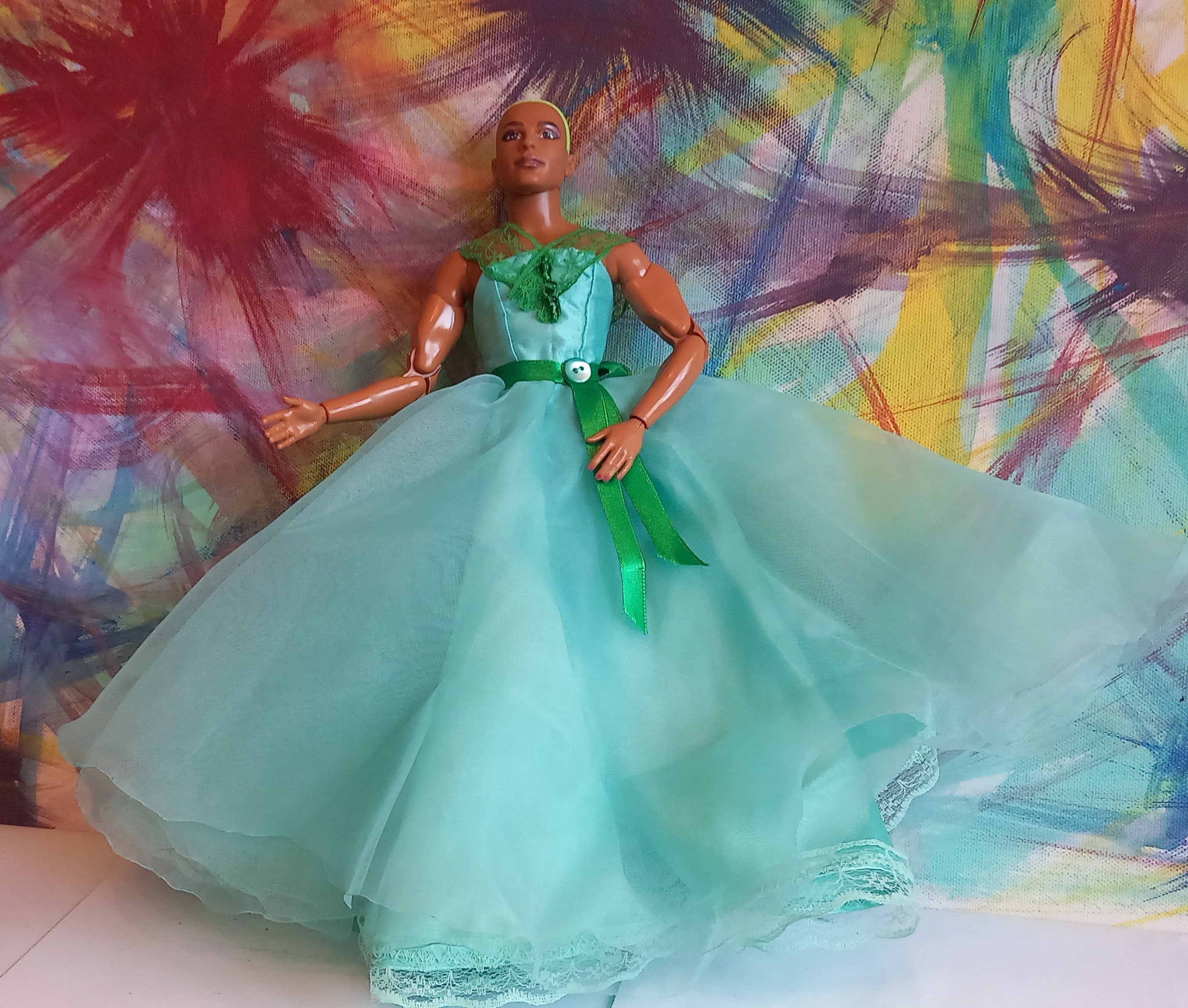 Lime green top ball gown