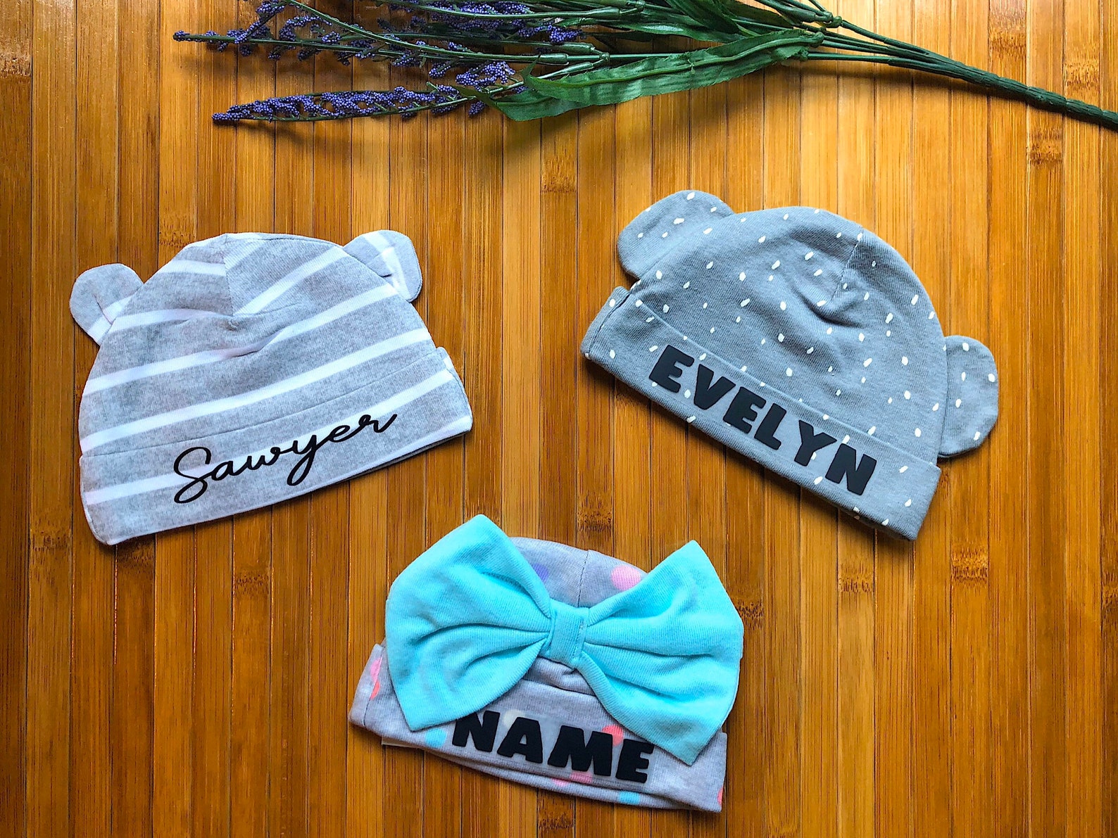 Baby Hats With Names Baby Hats With Bows Knotted Baby Hat Etsy