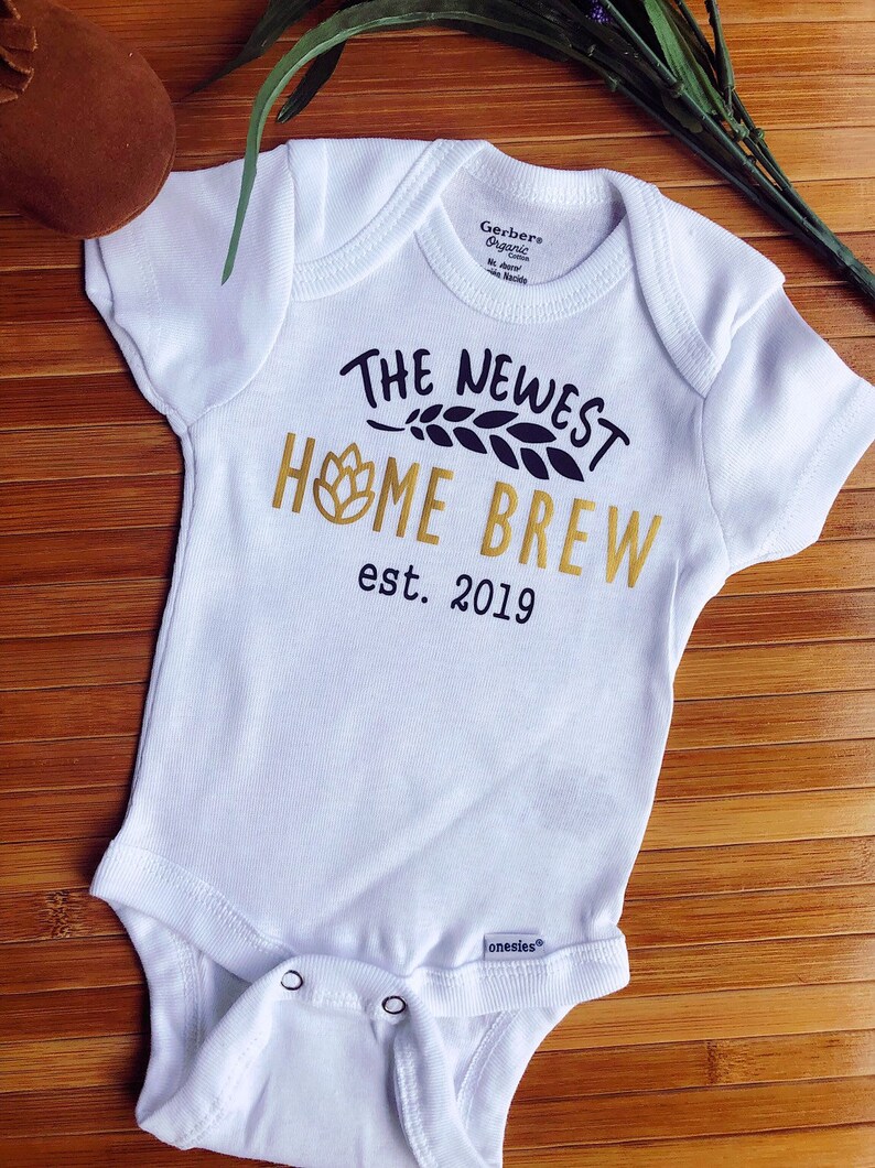 Home Brew Onesie Pregnancy Announcement Funny Baby Onesie Etsy