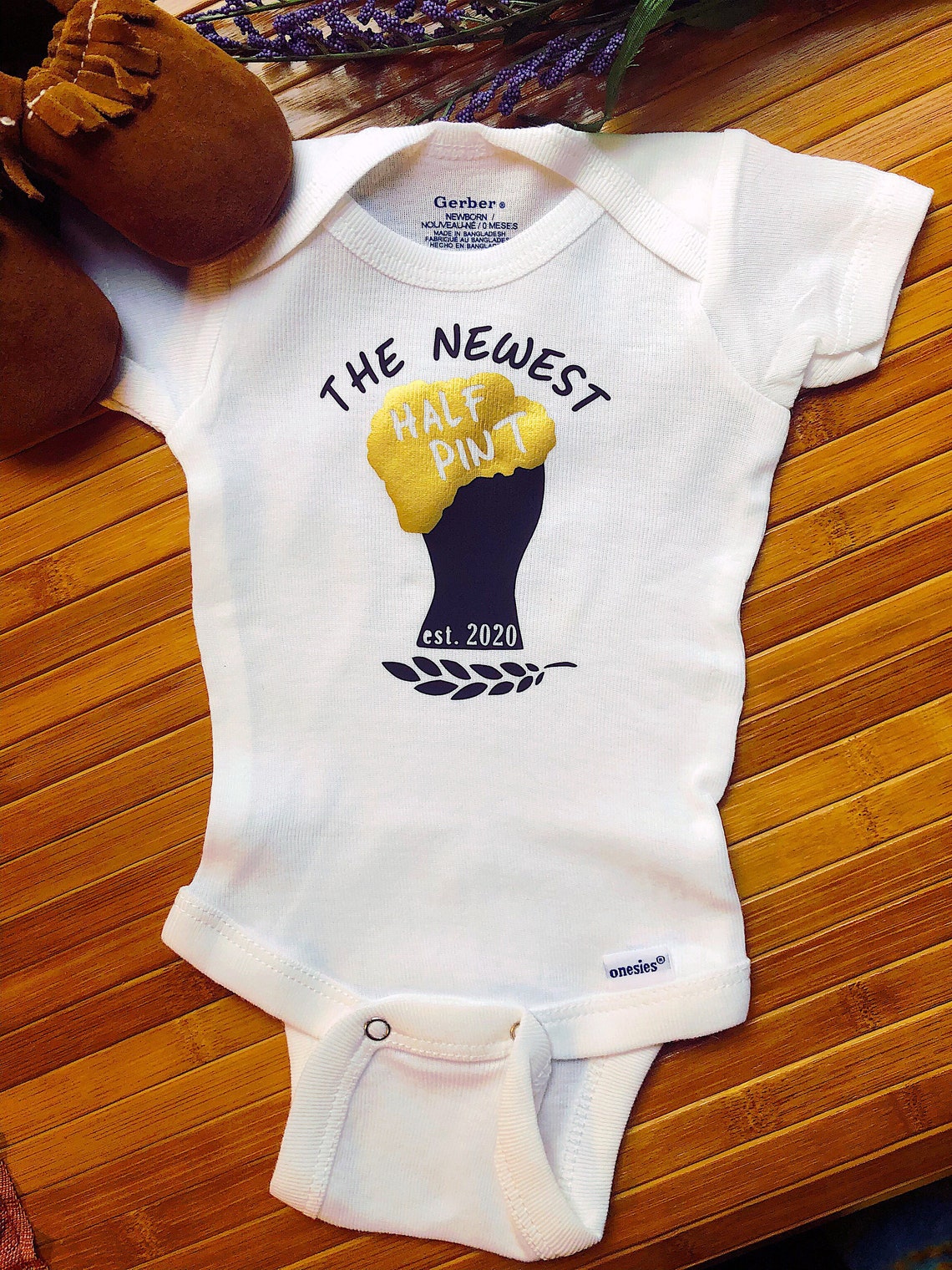 Half Pint Onesie Home Brew Onesie Pregnancy announcement Etsy