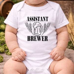 Assistant Brewer Bodysuit, Funny Beer Baby Onesie®, Brewery Baby Outfit, Pregnancy Announcement, Beer Lover Baby Gift, Home Brew Baby Shower