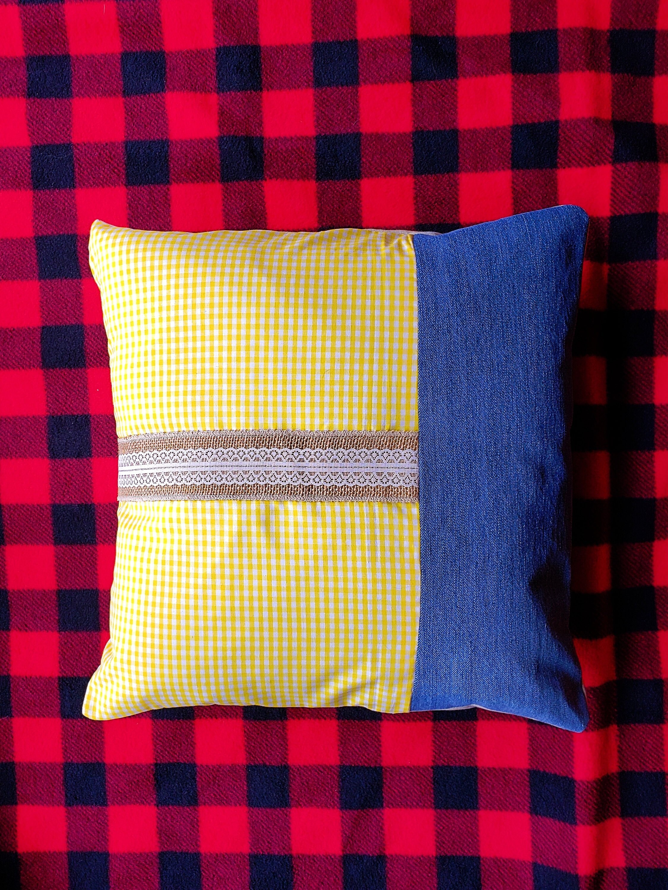 yellow gingham pillow
