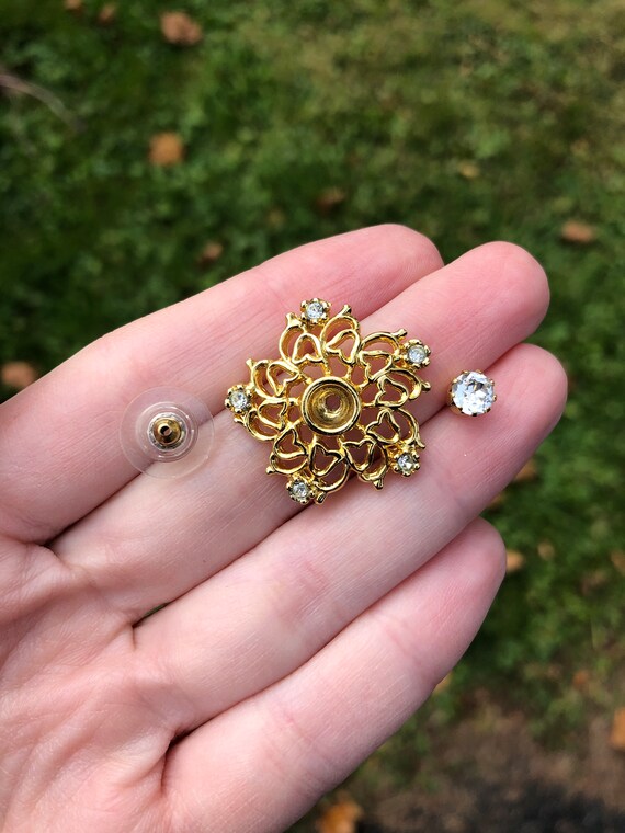 Earring jacket rhinestone snowflake earrings set,… - image 2