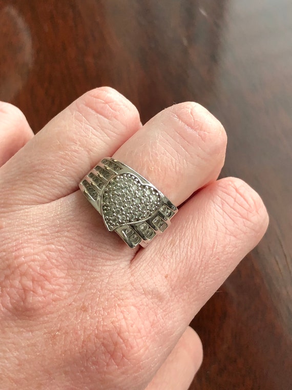 Sterling silver witch’s heart ring, super sparkly!