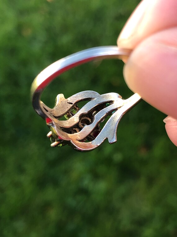 Gorgeous multi-gemstone ring, sterling vermeil, s… - image 5