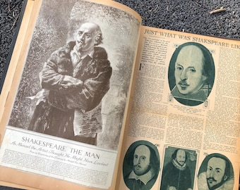 1920s / 30s Shakespeare theater scrapbook, old theater ephemera with actors, John Barrymore, etc, many clippings!