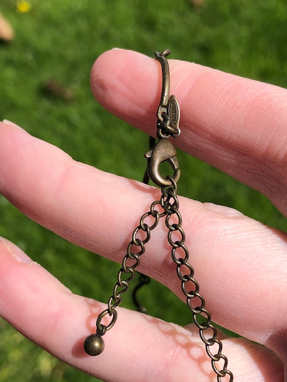 Avon brass and pink rhinestone festoon necklace - image 6