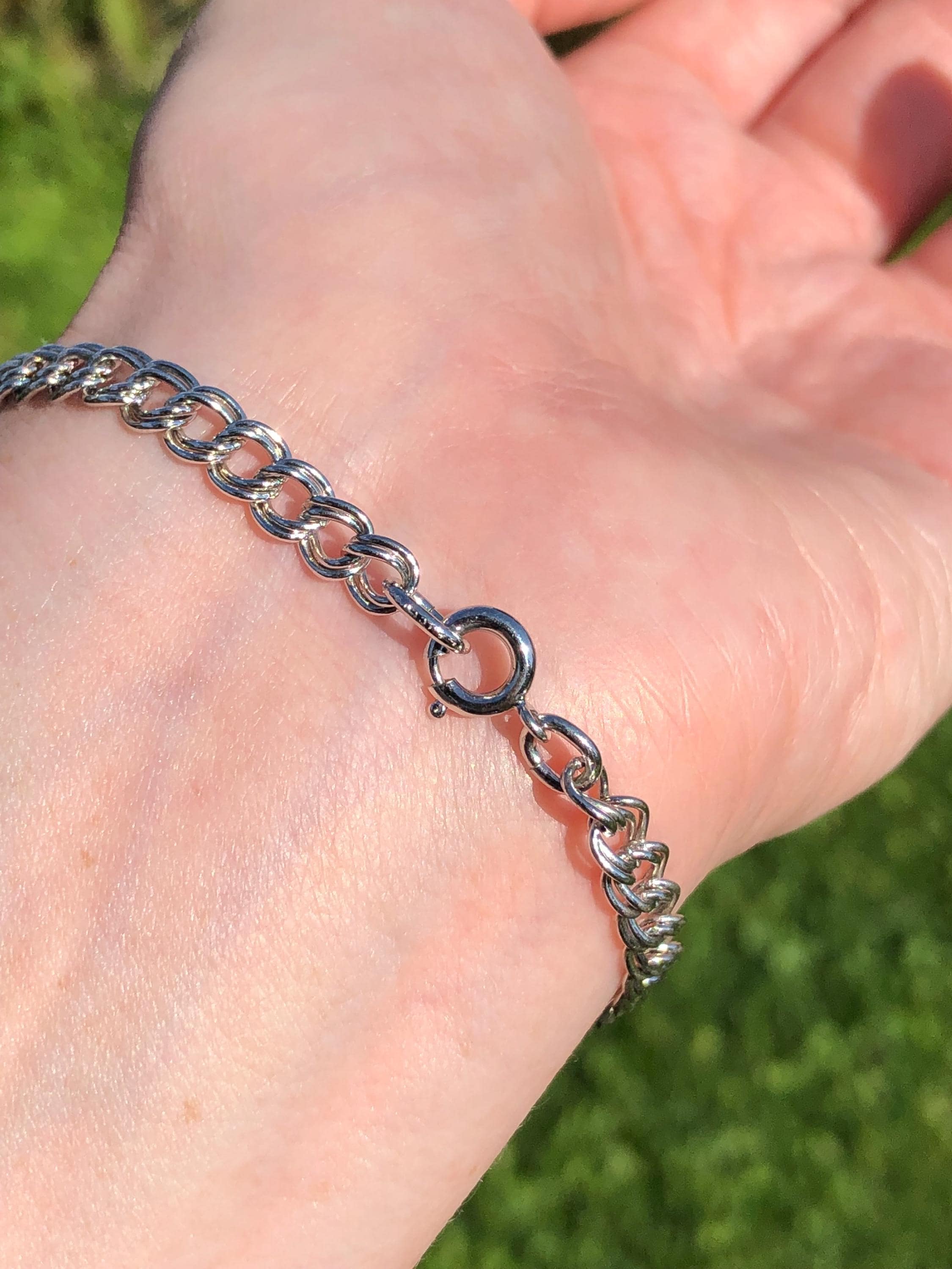 Sterling Silver Curb Link Bracelet, 7 Inches Long - Etsy