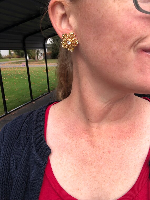 Earring jacket rhinestone snowflake earrings set,… - image 3
