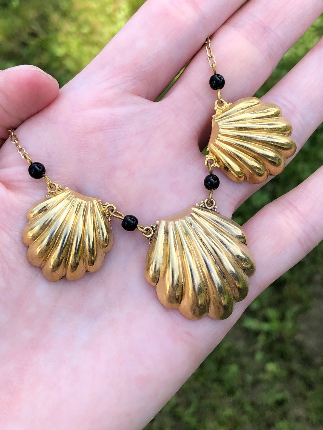 Early 20th Century Triple Shell Necklace Etsy