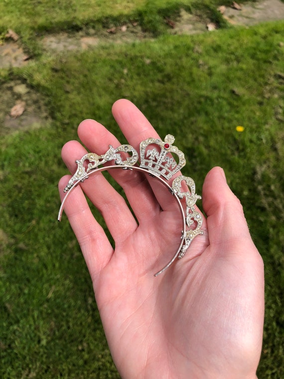 Genuine art deco miniature tiara, paste and pot me