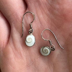 Vintage sterling silver and genuine shell earrings
