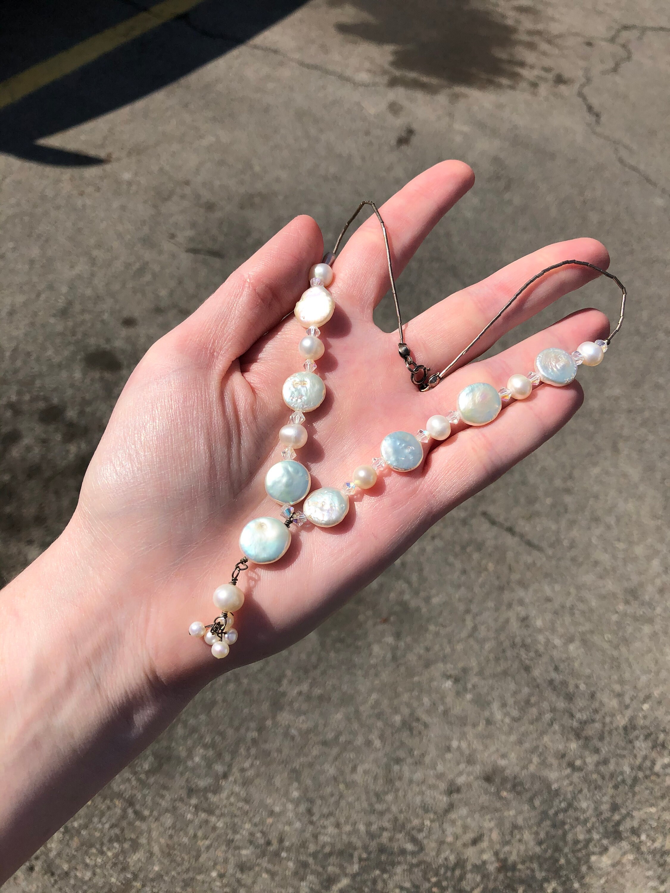 ネックレス・チョーカー [VINTAGE HOLLYWOOD] Basic Pearl Necklace Necklace Pearl Vintage Fashion Double Knotted 28