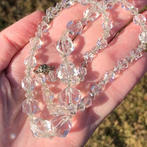 Sparkly art deco faceted glass necklace