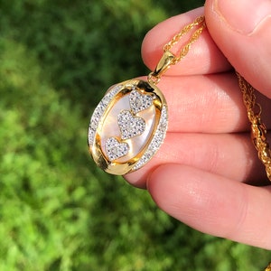 Diamond and Mother of Pearl Gold Plated Pendant, Danbury Mint