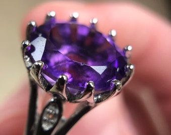 Amazon.com: 925 Sterling Silver Purple Amethyst and White