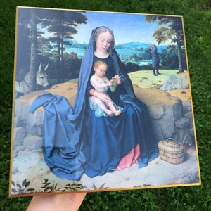 High quality religious print on board, National Gallery of Art souvenir