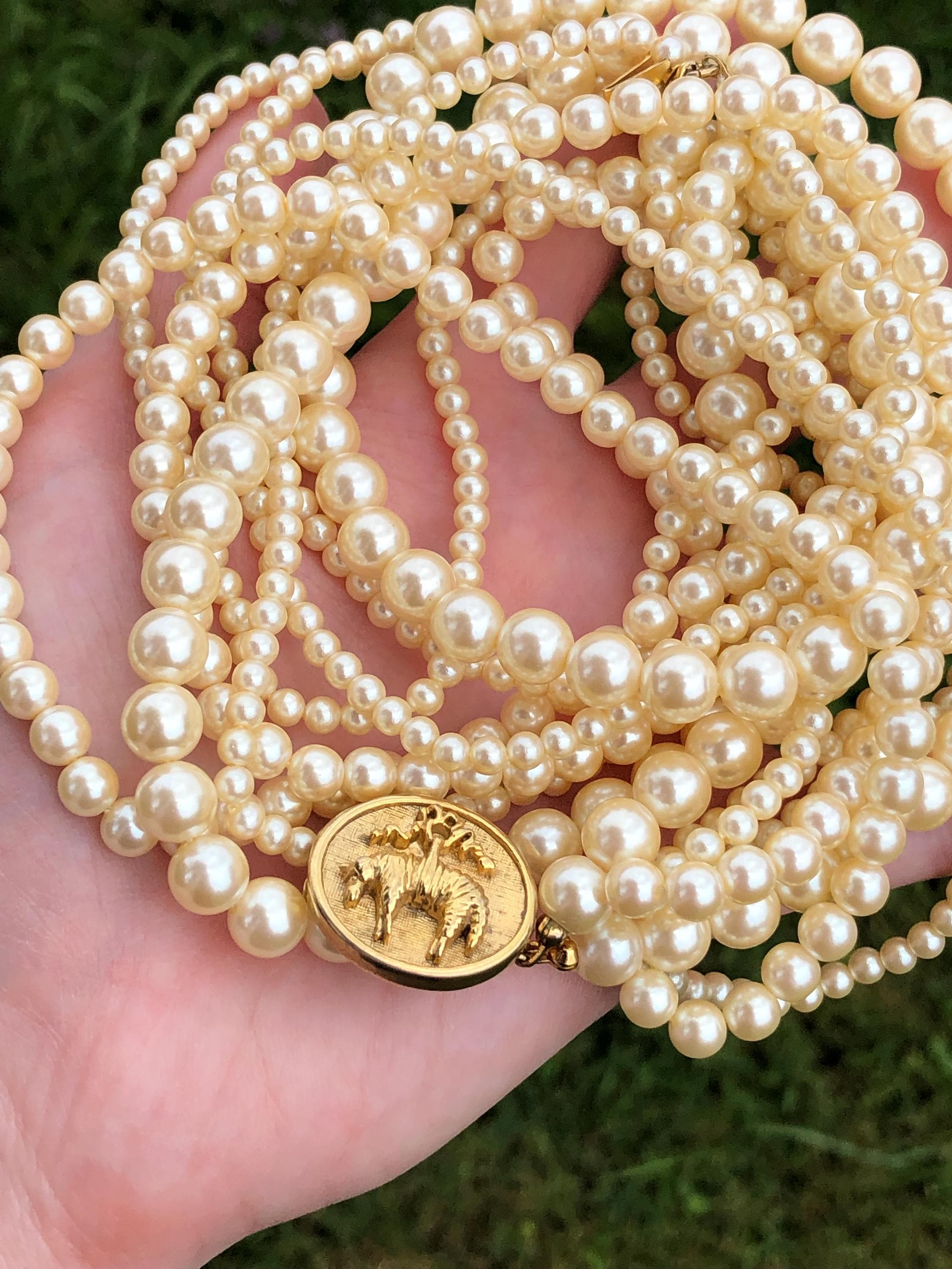 Brooks Brothers Faux Pearl Torsade Necklace With Sheep Clasp, 8