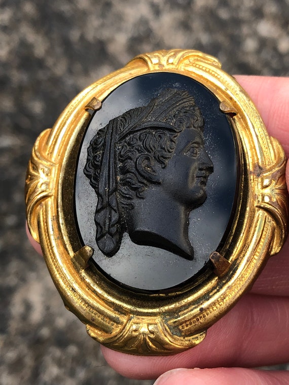 Early 20th century French Jet cameo of Demeter in 