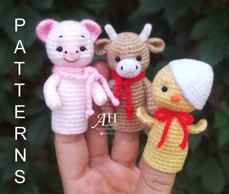 Crochet finger puppets 3 PDF PATTERNS Etsy