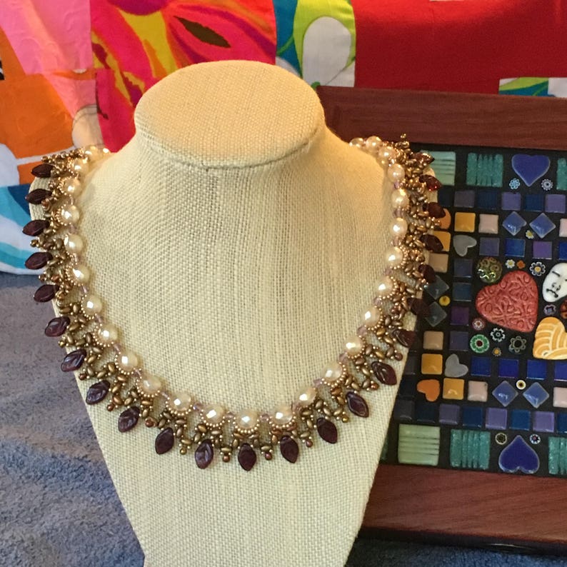 Intricate Bead Weaving Necklace 21 Inches Designed by Etsy