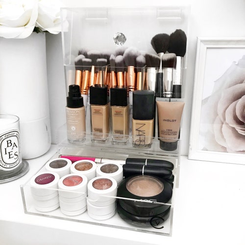 VC XL Brush Holder With Lid Acrylic Makeup Storage Organiser Etsy