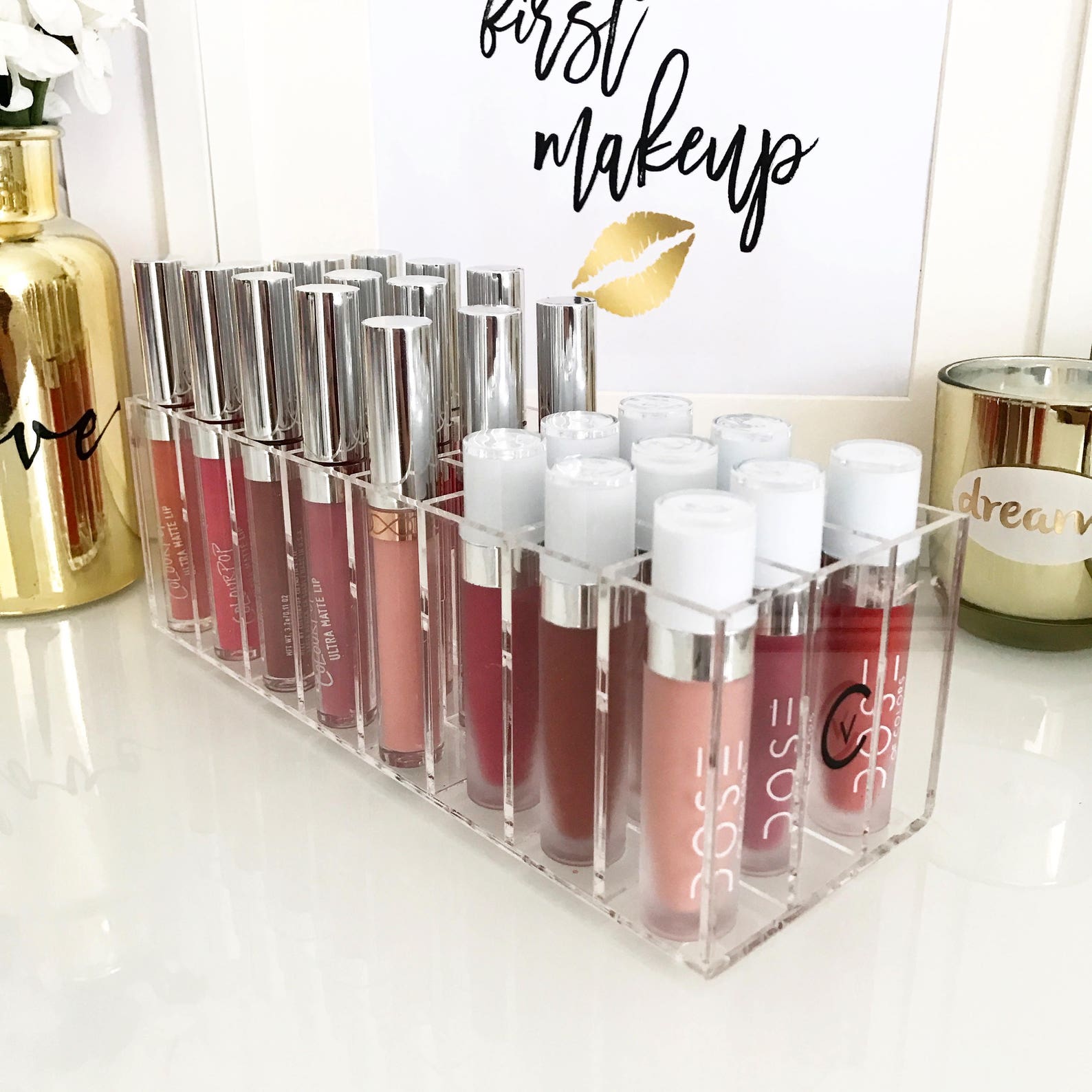 Lipgloss Holder acrylic makeup Storage organiser Etsy