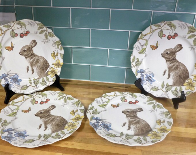 Cutest Bunny Motif Dinner Plates EVER Pier 1 Imports sofie Rabbit Dinner Plates Set of Fournew