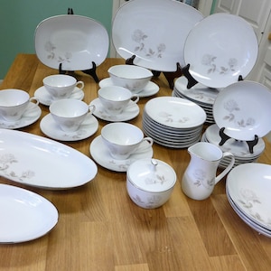 Retro 1960&#39;s Noritake Rosay Pattern #6216 44 Piece Set With Serving Pieces! or By The Piece-All Pieces Mostly Perfect!