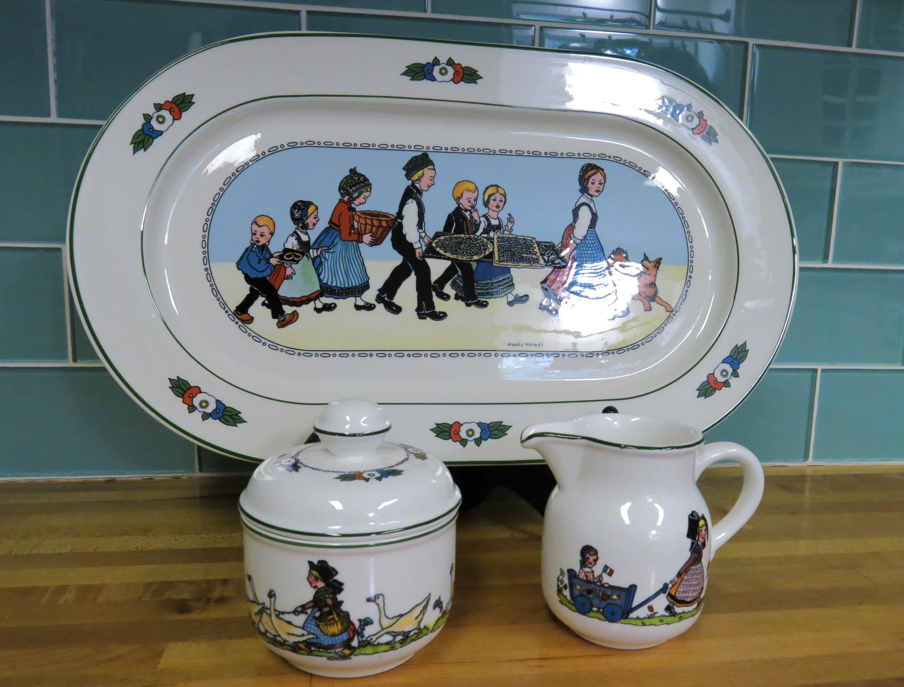 憧れ & Villeroy Uncommon Boch and Cream Platter, Alsace D' Hansi 食器