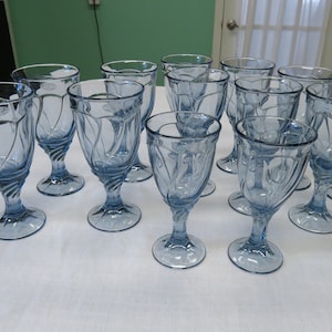 Three Different Size Options of Noritake Sweet Swirl in Light Blue Perfect Condition with Original Sticker! 3 Teas, 2 Wine, and 8 Water
