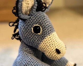 Crochet Donkey Pattern - PDF download amigurumi donkey pattern, sitting donkey crochet pattern - DIY Crochet Animal Patterns