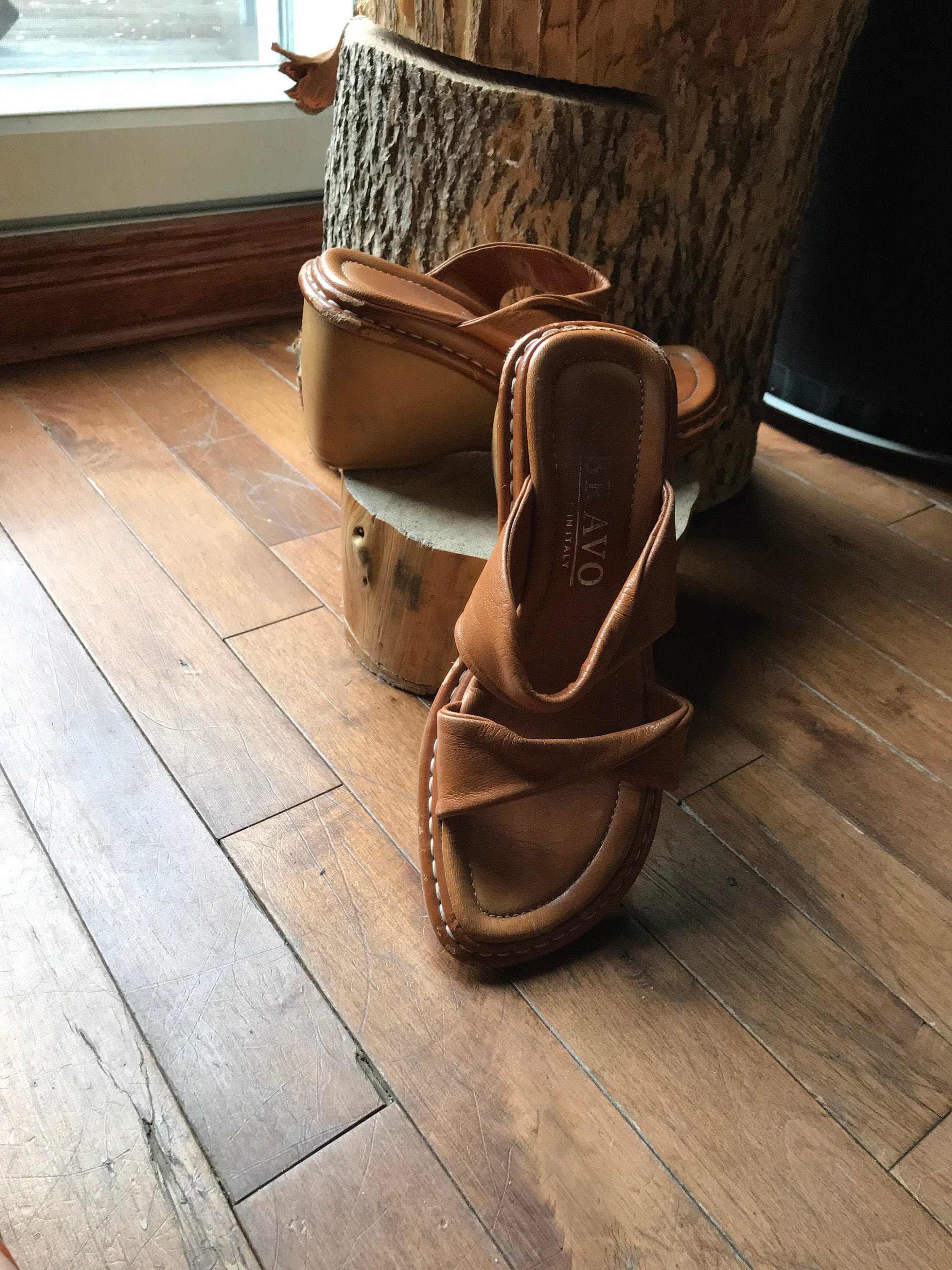Sandals Pumps Leather Tan Color Mules Bravo Made - Etsy Singapore