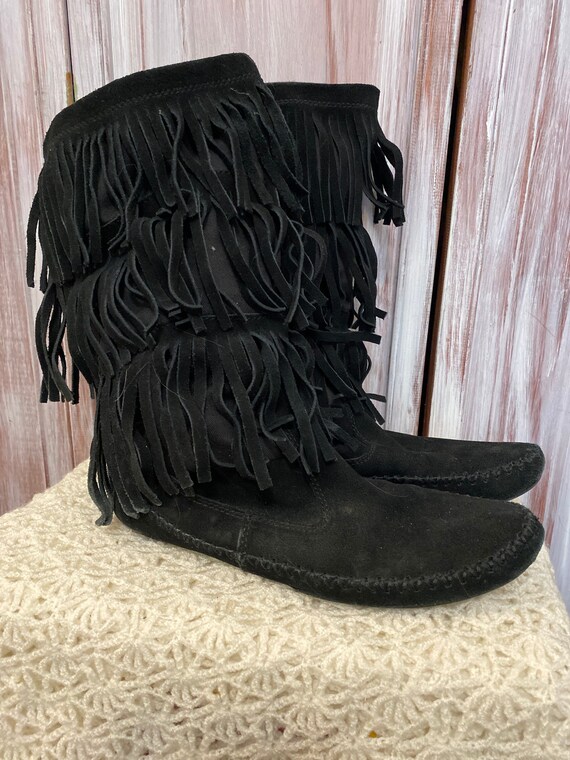 botte a frange noir